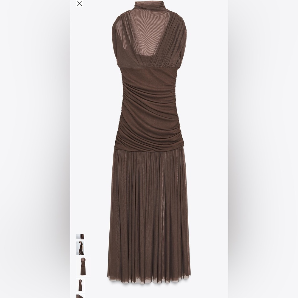Zara Sleeveless Brown Dress